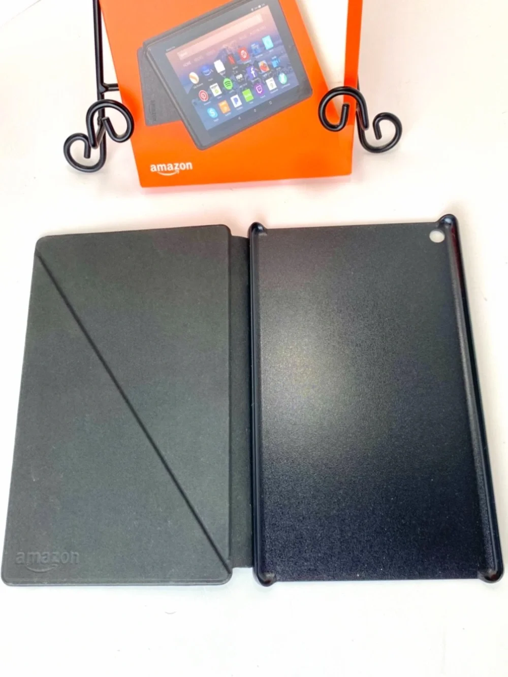 New Amazon Fire HD8 Folio Cover - Charcoal Grey Textured in Original Pkg